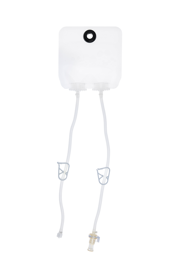 EZBio® Ultra bag Assembly, 100 mL, PE Bag, 2x 1/8" port, TPE Tubing, Sterile, 20/CS