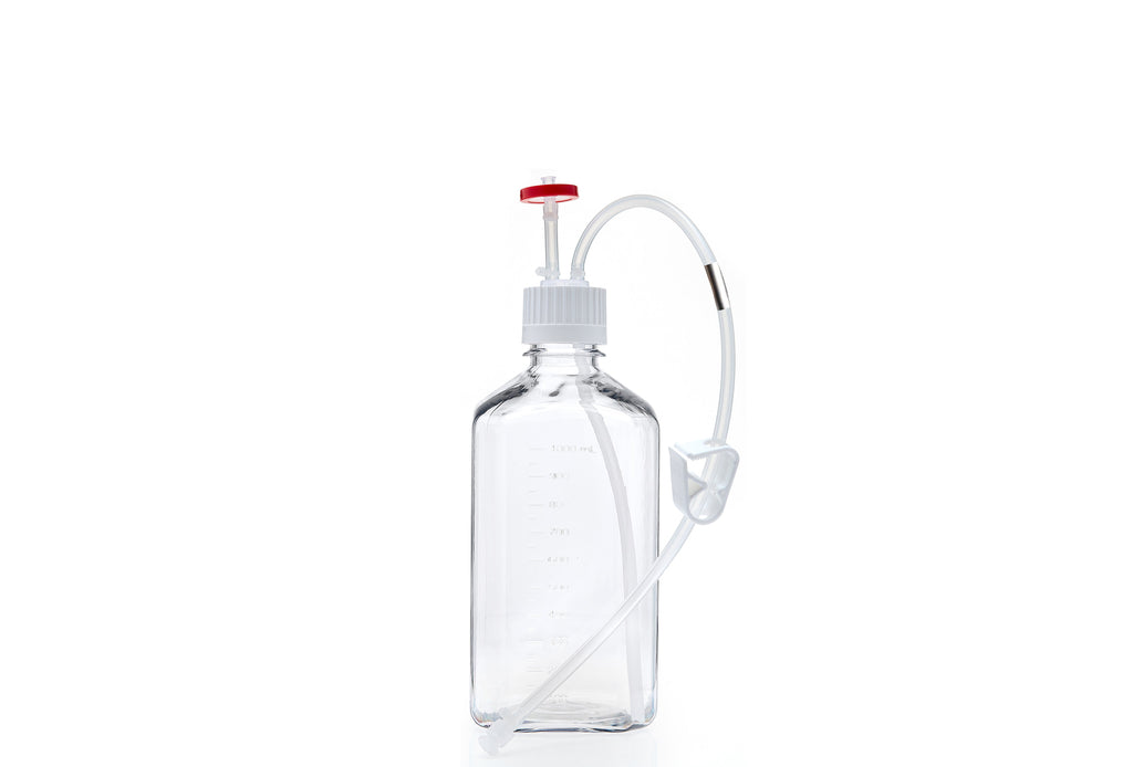 EZBio® MTO 1L Bottle Assembly, 38-430 VersaCap®, w/ Pinch Pipe, 10/CS