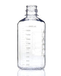 EZBio® Square Bottle, 2L, PETG, Non-Sterile, 53B Neck, No Cap, 6/pk
