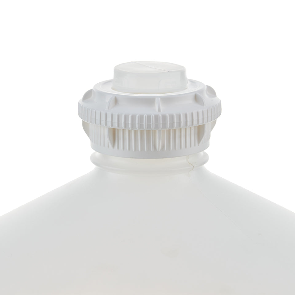EZBio® GL45 Open Cap & Closed Adapter, White PP for Plastic Bottles