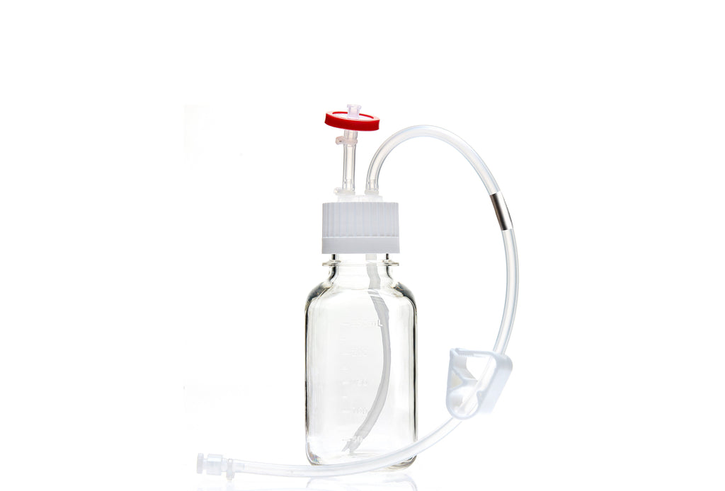 EZBio® MTO 250mL Bottle Assembly, 38-430 VersaCap®, w/ Pinch Pipe, 10/CS