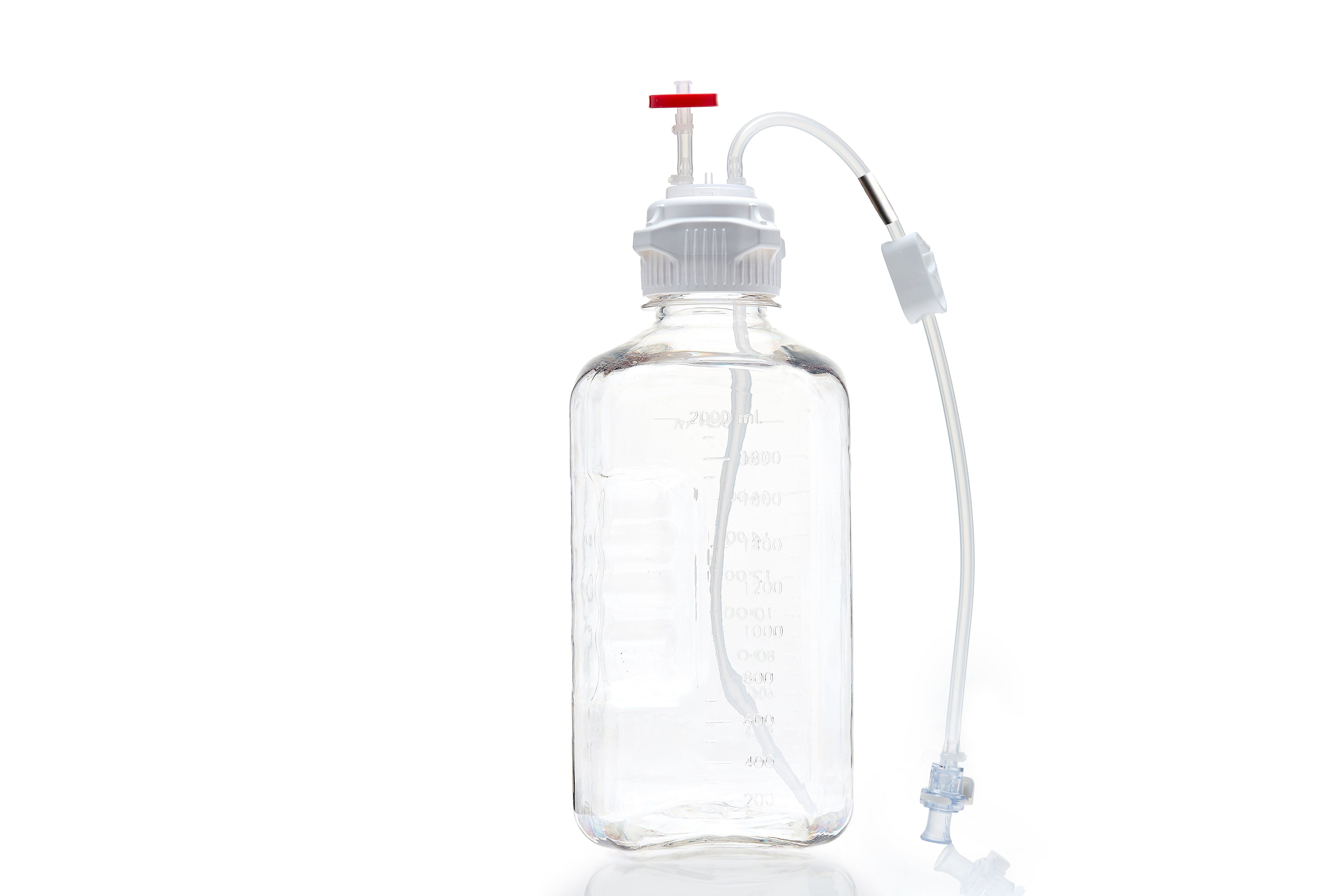 EZBio® MTO 2L Bottle Assembly, 53B VersaCap®, w/ Pinch Pipe, 10/CS