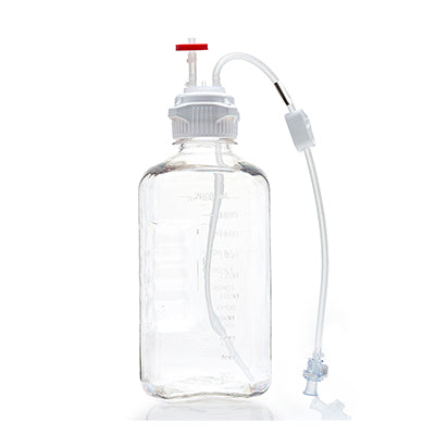 EZBio® MTO 2L Bottle Assembly, 53B VersaCap®, w/ Pinch Pipe, 10/CS