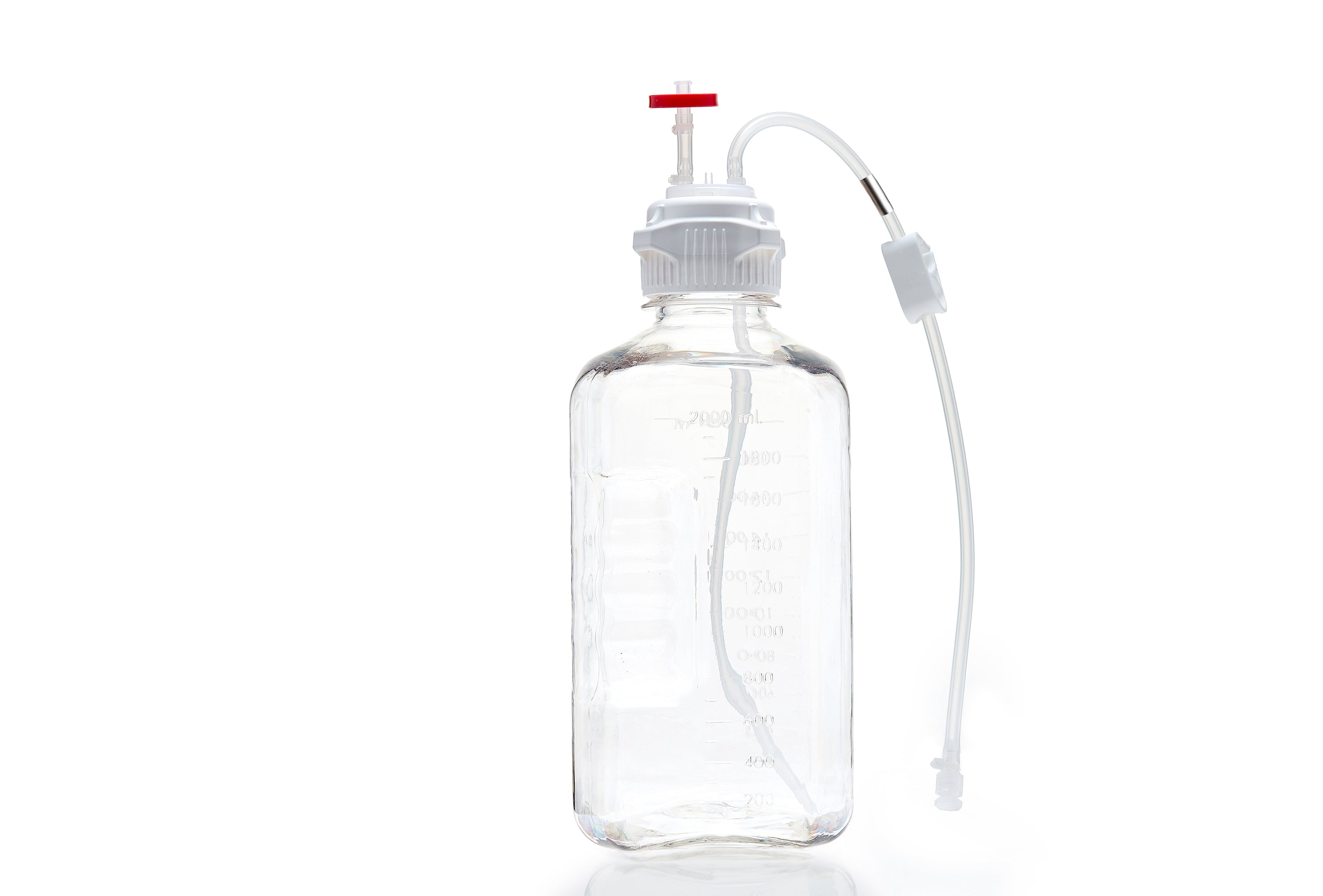 EZBio® MTO 2L Bottle Assembly, 53B VersaCap®, w/ Pinch Pipe, 10/CS