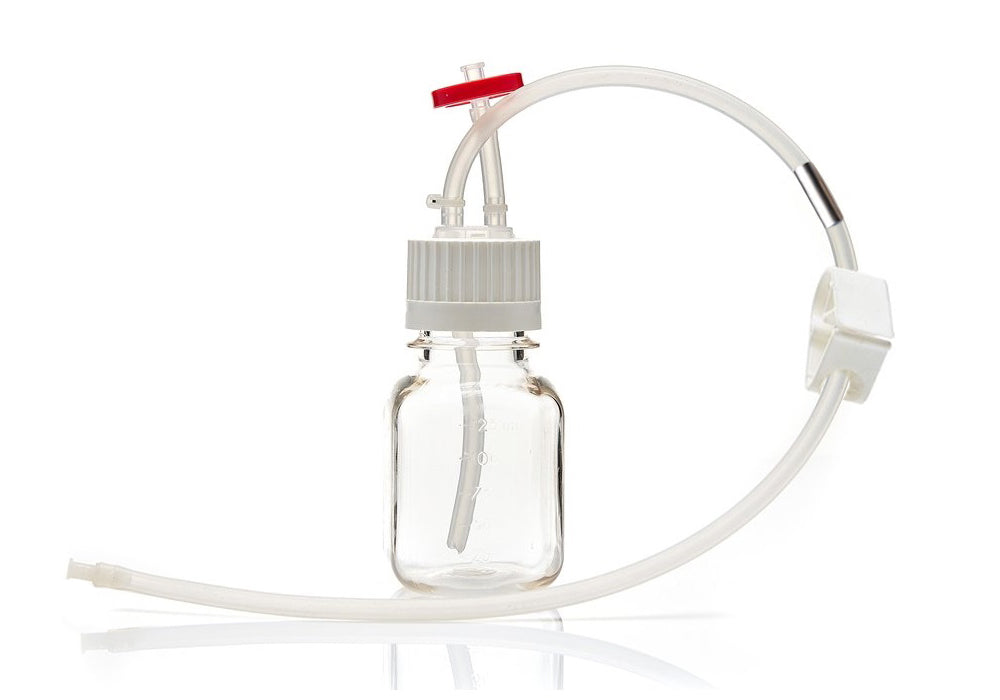 EZBio® MTO 125mL Bottle Assembly, 38-430 VersaCap®, w/ Pinch Pipe, 10/CS