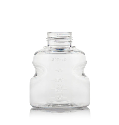 EZBio®pure TR Bottle, PETG, 500mL, GL45 Neck with No Cap, Non-Sterile