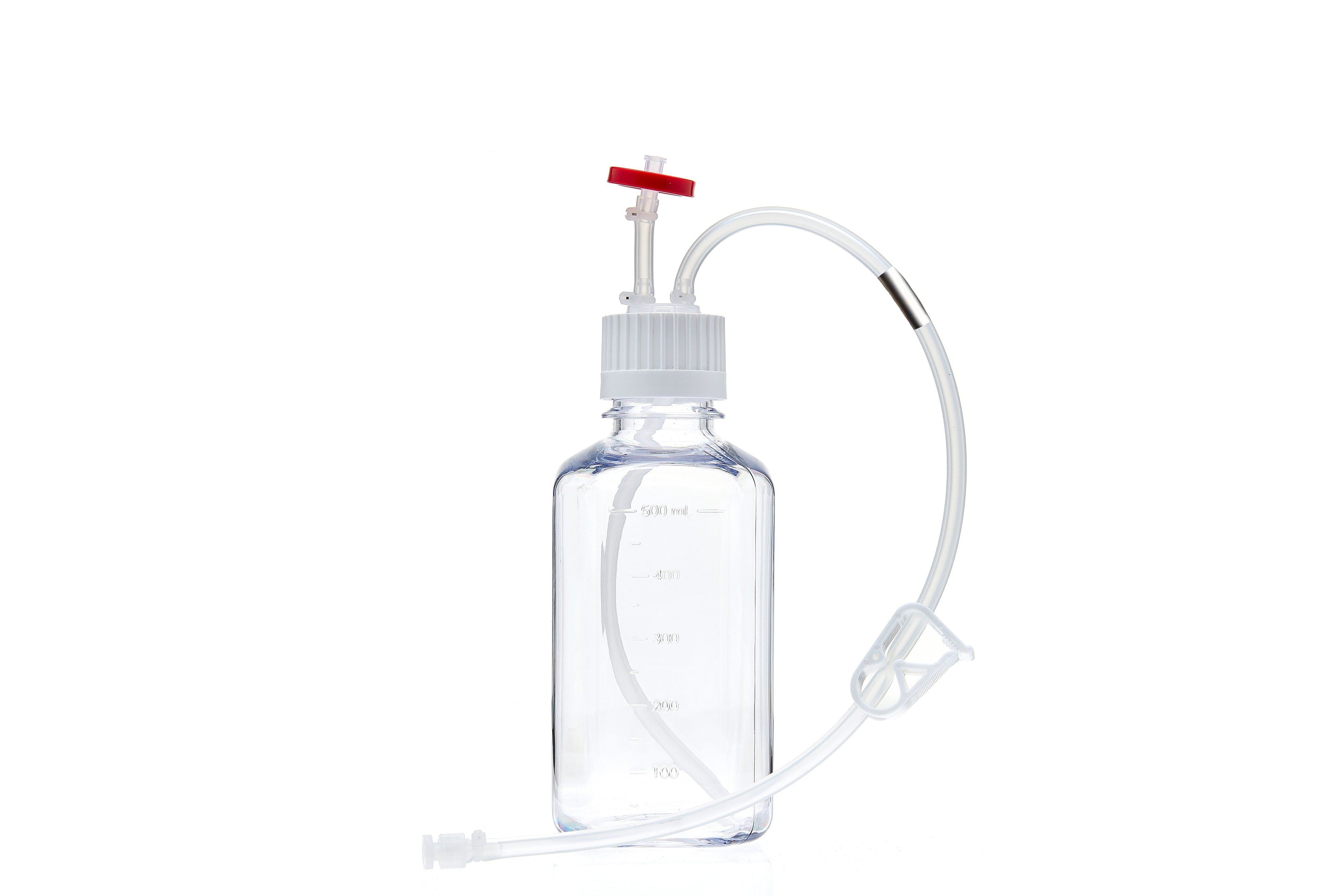EZBio® MTO 500mL Bottle Assembly, 38-430 VersaCap®, w/ Pinch Pipe, 10/CS