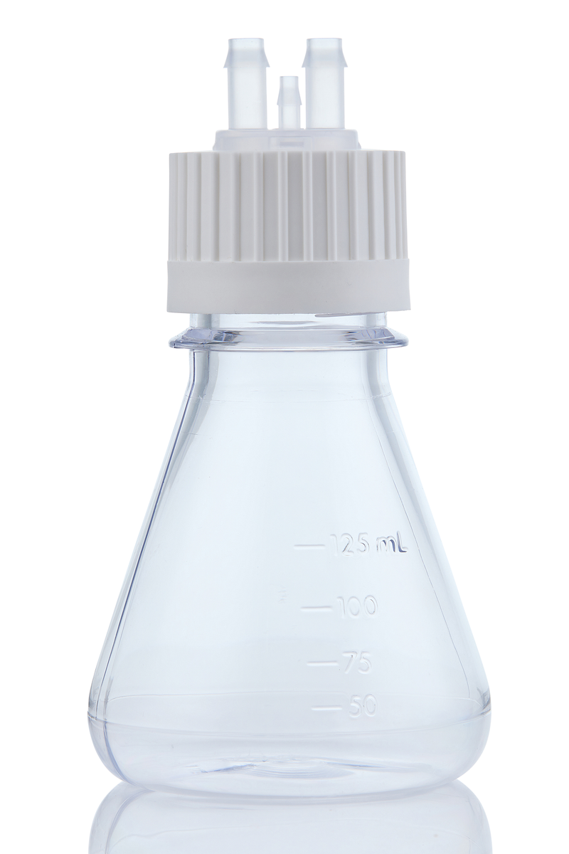 EZBio®pure MTO 125mL Polycarbonate Flask with VersaCap® 38-430 Adapter €“ Non-Sterile, 10 per Case | img_1 | Foxx Life Sciences Global | shopfls.com