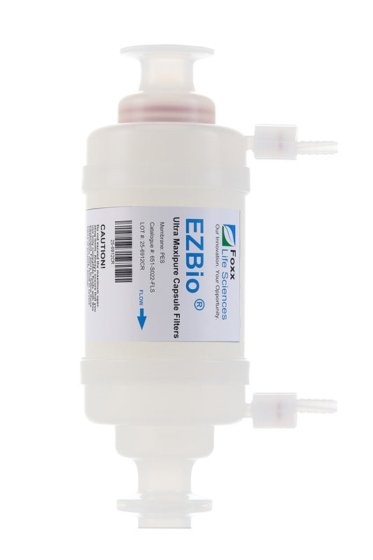 EZBio® Ultra Maxpure Capsule Filter 5", Double-Layer PTFE, Silicone O-Ring, Non-Sterile, 1/CS