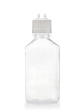 EZBio® Titanium Square Bottle Assembly, PETG, 500mL, Versacap White 38-430 w/ 2x1/4" HB 1x1/8" HB, Non-Sterile - 10-cs