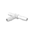 1/4" Equal T Connector, Natural Kynar Polyvinylidene Fluoride (PVDF)
