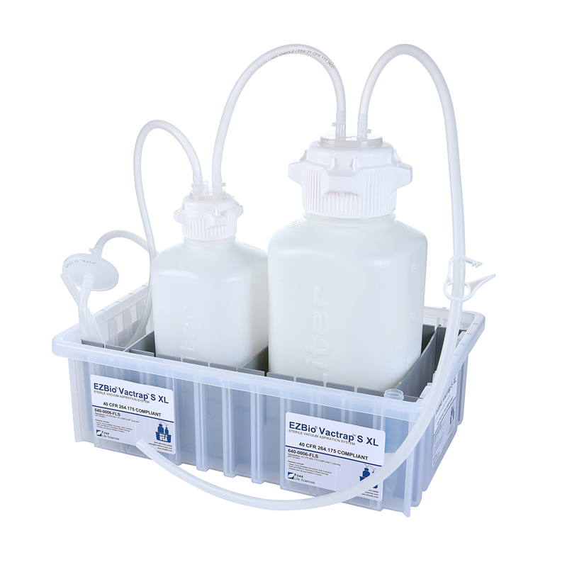 EZBio Vactrap S ™ XL Polypropylene (PP) (Autoclavable), 4L + 1L, Natural Bin, 1/4" ID Tubing, Sterile